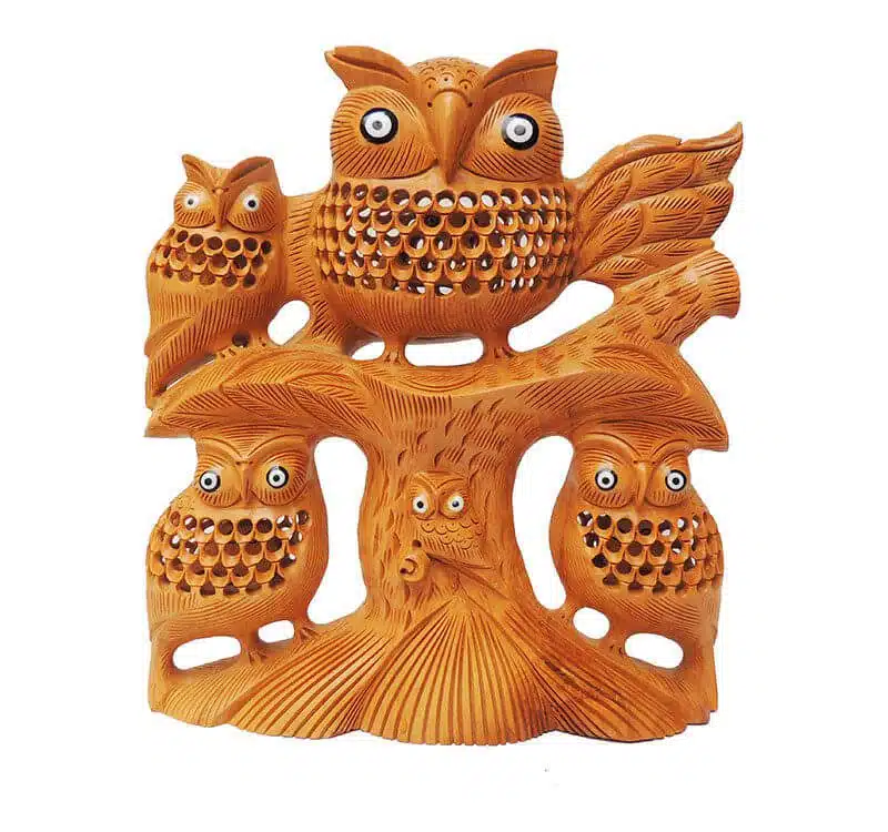 Wooden Owl Figurine Baby Owl