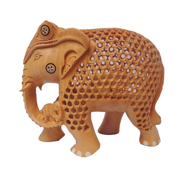 wooden elephant statue