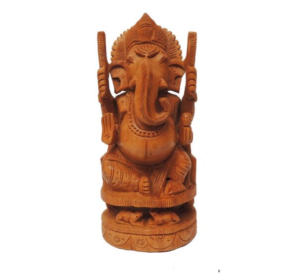 handmade wood ganesha