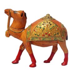 hand painted wooden camel