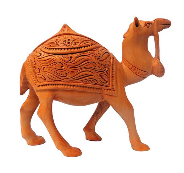 wooden camel figurine