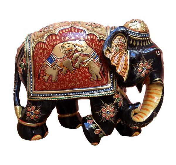 wood fine painted elephant