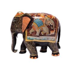 wooden shikhar painted wood elephant