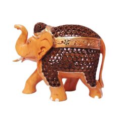 wood jalee elephant antique finish