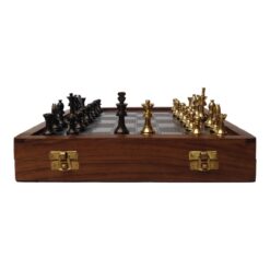 Brass chess set with board