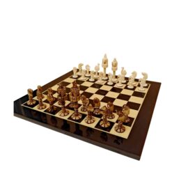 camel bone chess pieces on board