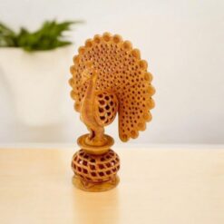 wood dancing peacock hand carved in wood