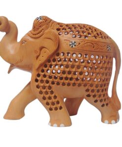 wood elephant trunk up