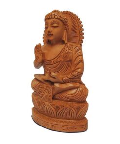 Hand carved wood buddha