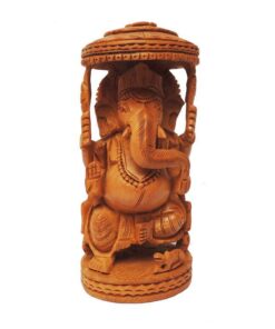 hand carved wooden ganesha