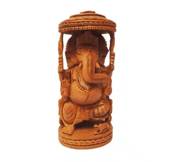hand carved wooden ganesha