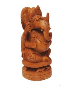 beautiful hand made wood ganesha