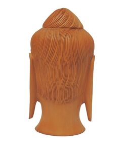 wooden buddha head statue