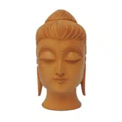 wooden buddha head statue