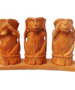 Wood Carved Gandhi Monkey Set