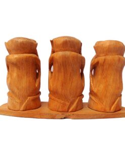 Wood Carved Gandhi Monkey Set