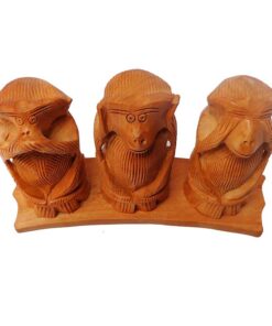 Wood Carved Gandhi Monkey Set