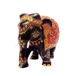 wooden hand painted elephant