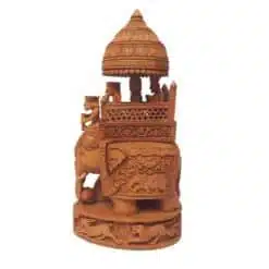 Hand Carved Wooden Indian Royal Maharaja Ambabari Elephant