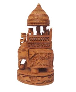 Hand Carved Wooden Indian Royal Maharaja Ambabari Elephant