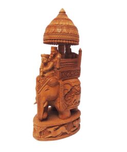 Hand Carved Wooden Indian Royal Maharaja Ambabari Elephant