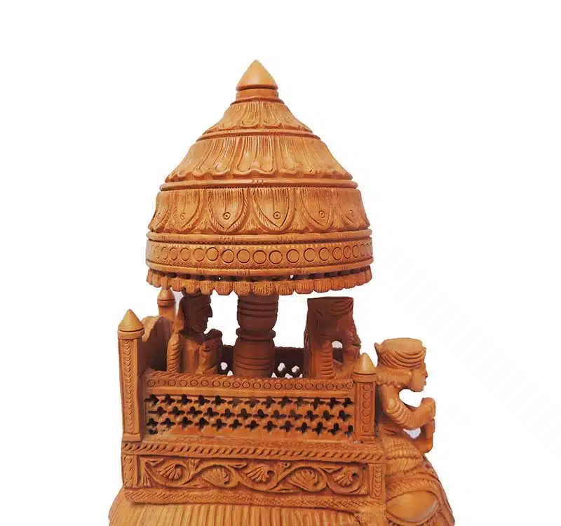 Hand Carved Wooden Indian Royal Maharaja Ambabari Elephant