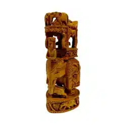 A lion in elephant trunk and carving on elephant Ambari elephant