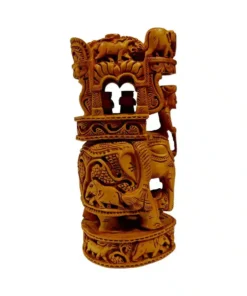 Elephant carved and howdah made on elephant animals figure carved on elephant