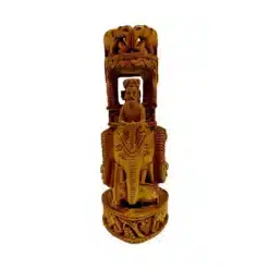 Ambari elephant trunk down hand carved crafts, A man sitting on elephant head