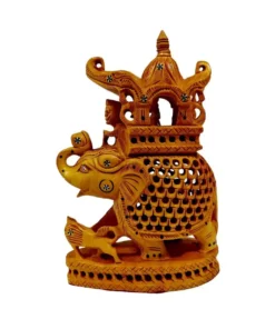 Wooden jail Ambari elephant inlay work on elephant and howdah