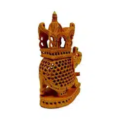 wooden jali Ambari undercut carving design on back side elephant
