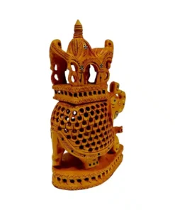 wooden jali Ambari undercut carving design on back side elephant