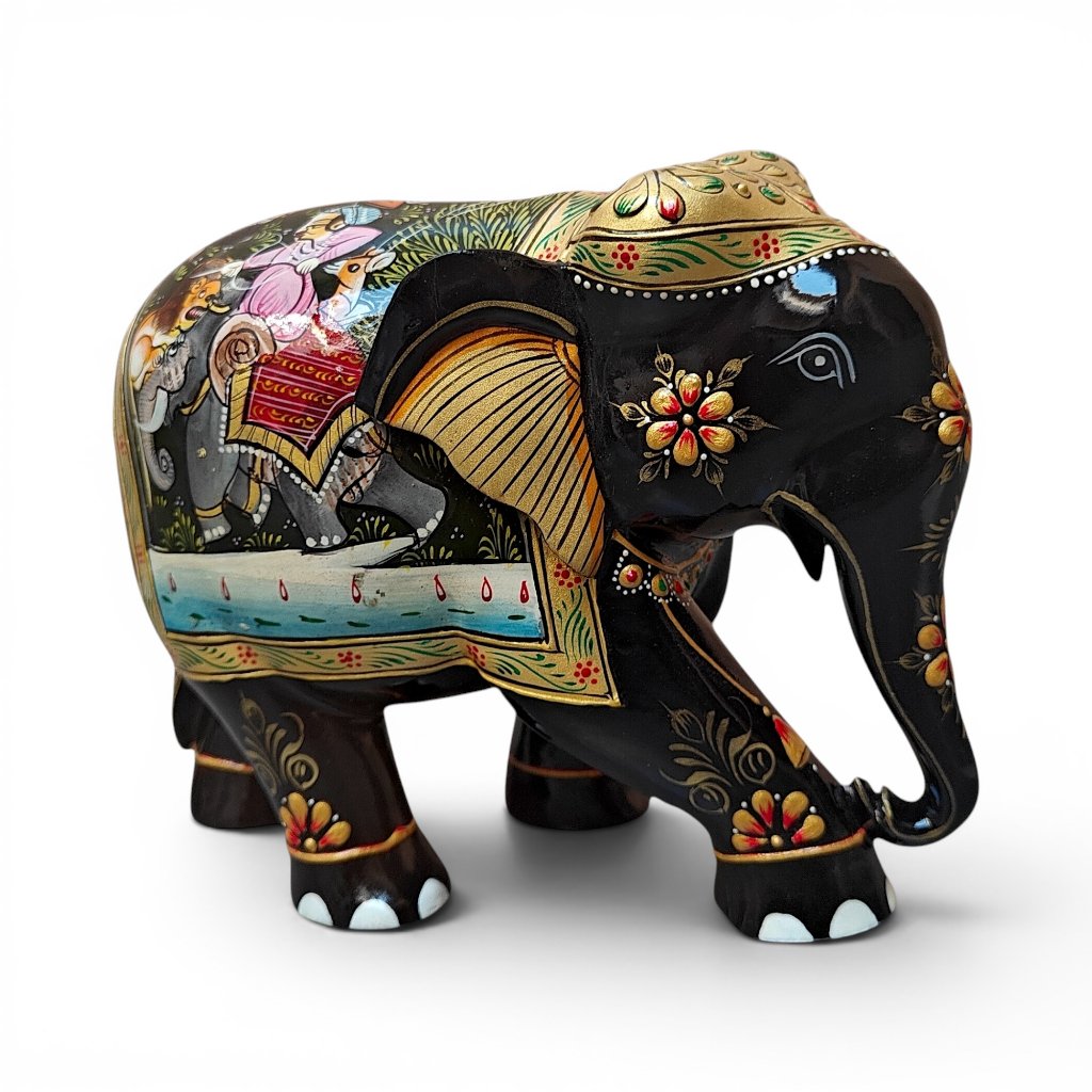 Wooden Handcrafted Little Wooden Elephant Statue - Image 2