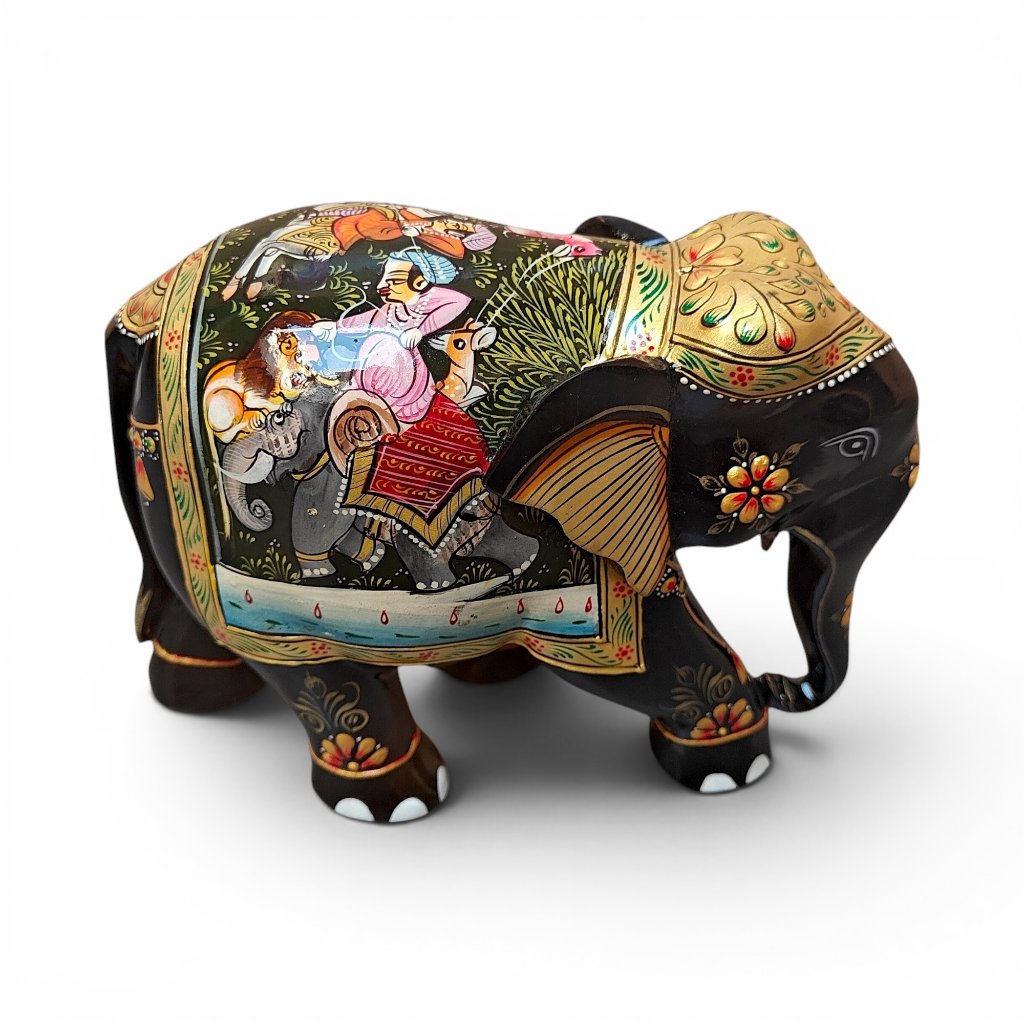 Wooden Handcrafted Little Wooden Elephant Statue - Image 4