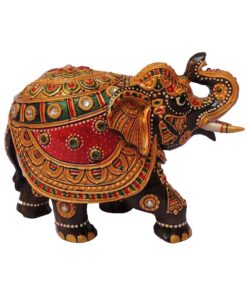 wood trunk up meenakari work elephant
