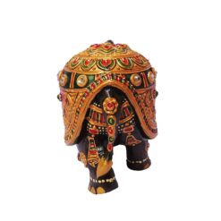 wood trunk up meenakari work elephant
