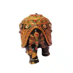 wood trunk up meenakari work elephant