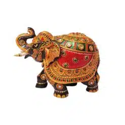 wood trunk up meenakari work elephant