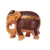 wood elephant baby in trunk antique finish
