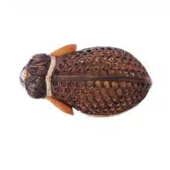 wood elephant baby in trunk antique finish