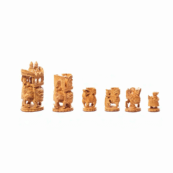 Hand Carved Wooden Chess Set | Indian Royal Maharaja Edition - Image 5