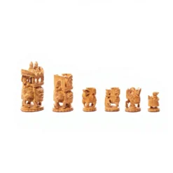 Hand Carved Wooden Chess Set | Indian Royal Maharaja Edition - Image 5