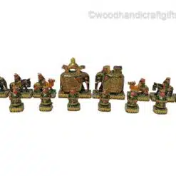 elephant theme chess sets green