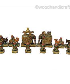 elephant theme chess sets green