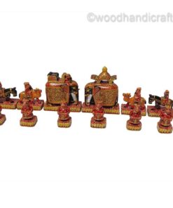 elephant theme chess sets red