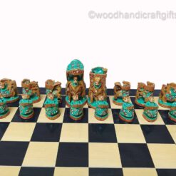 Indian chess pieces greeen