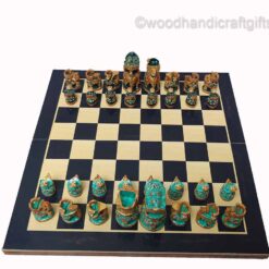 Indian chess pieces on board