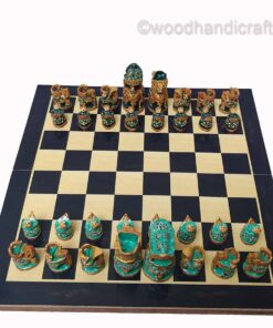 Indian chess pieces on board