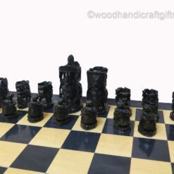 wooden chess set black