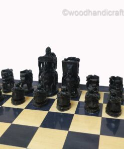 wooden chess set black